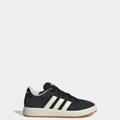 Sneakers da ragazzo e ragazza nere in pelle effetto scamosciato adidas Grand Court 00s