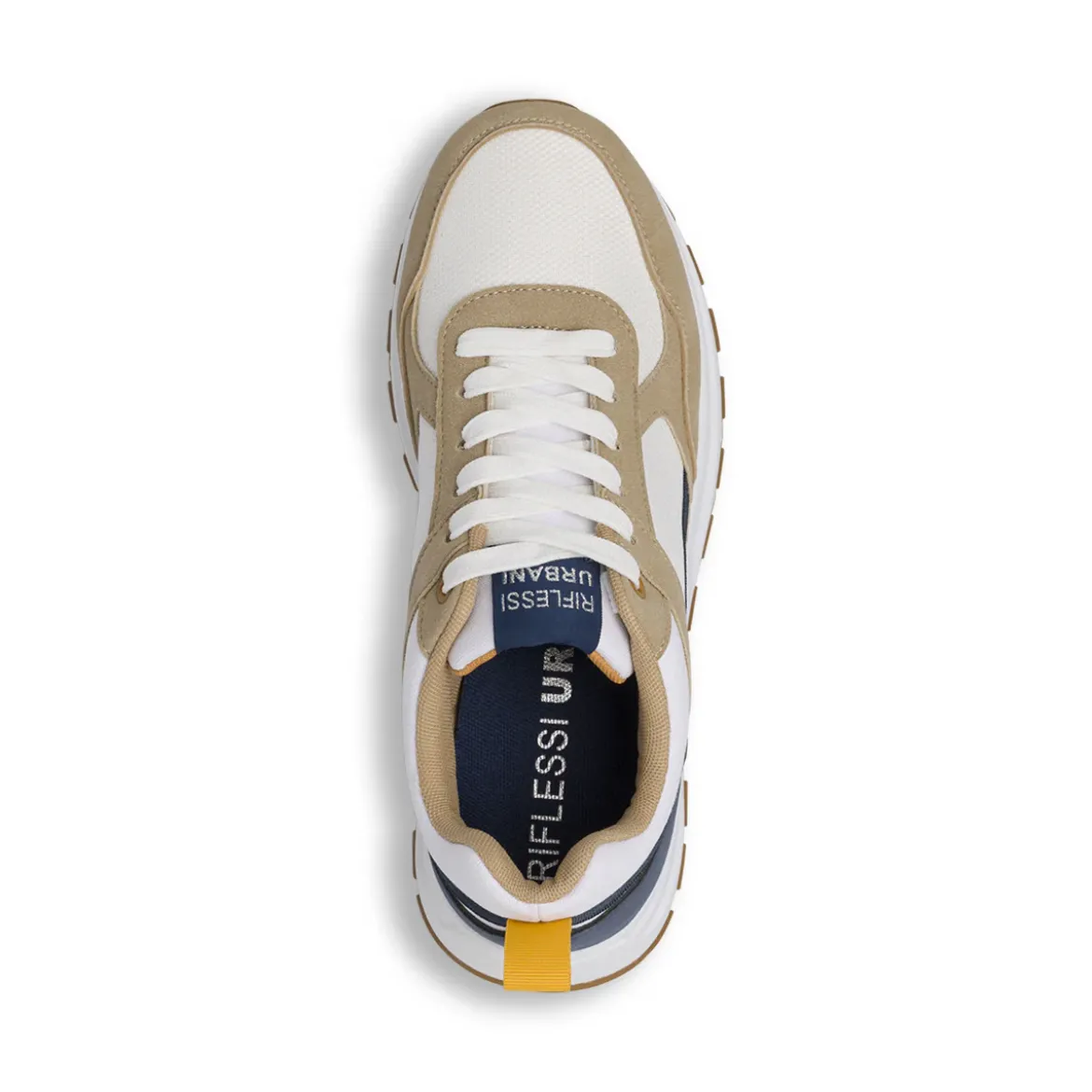 Sneakers da Uomo beige effetto scamosciato e tessuto Riflessi Urbani