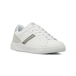 Sneakers da uomo bianche con banda laterale grigia Carrera