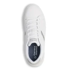 Sneakers da uomo bianche con banda laterale grigia Carrera