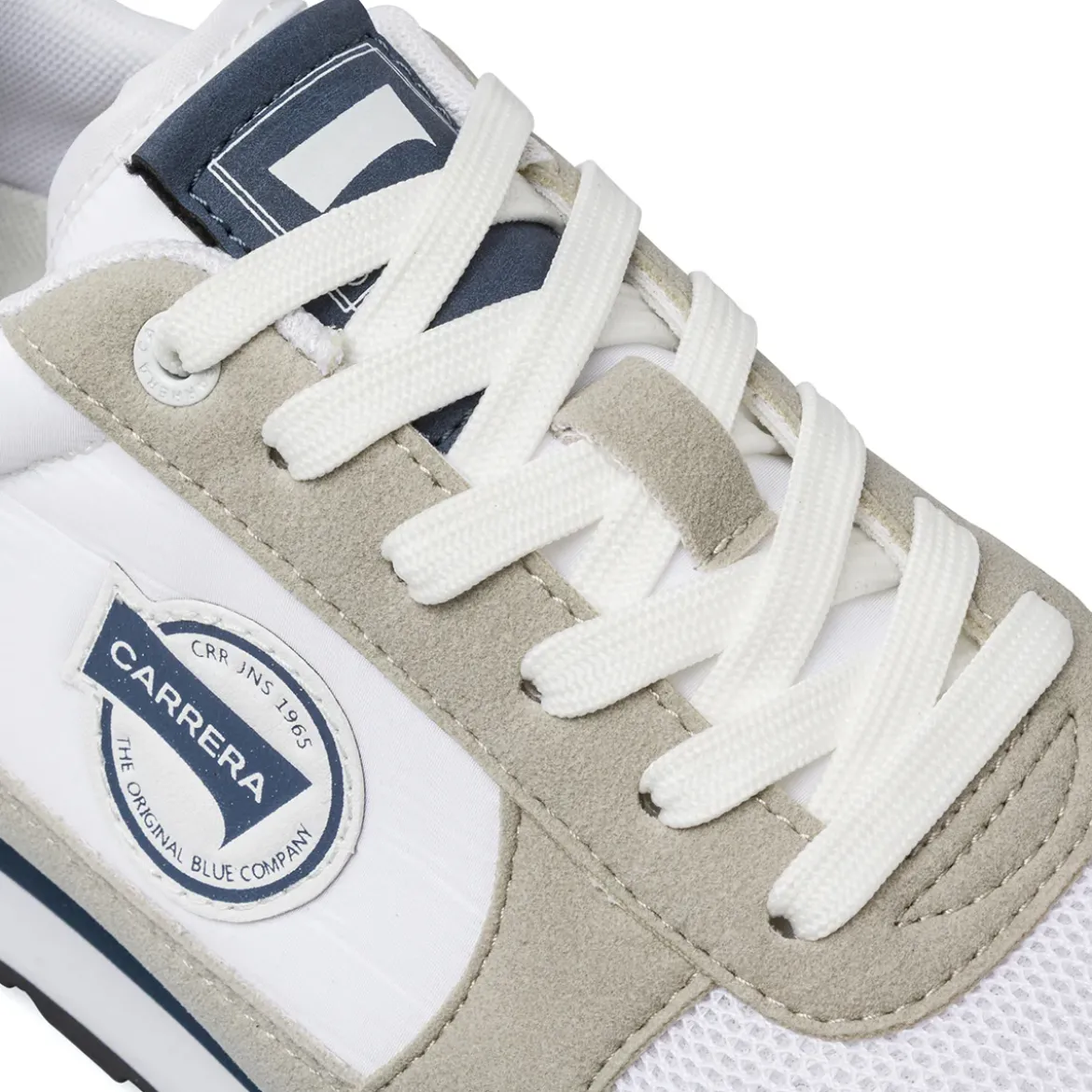 Sneakers da uomo bianche con dettagli blu Carrera