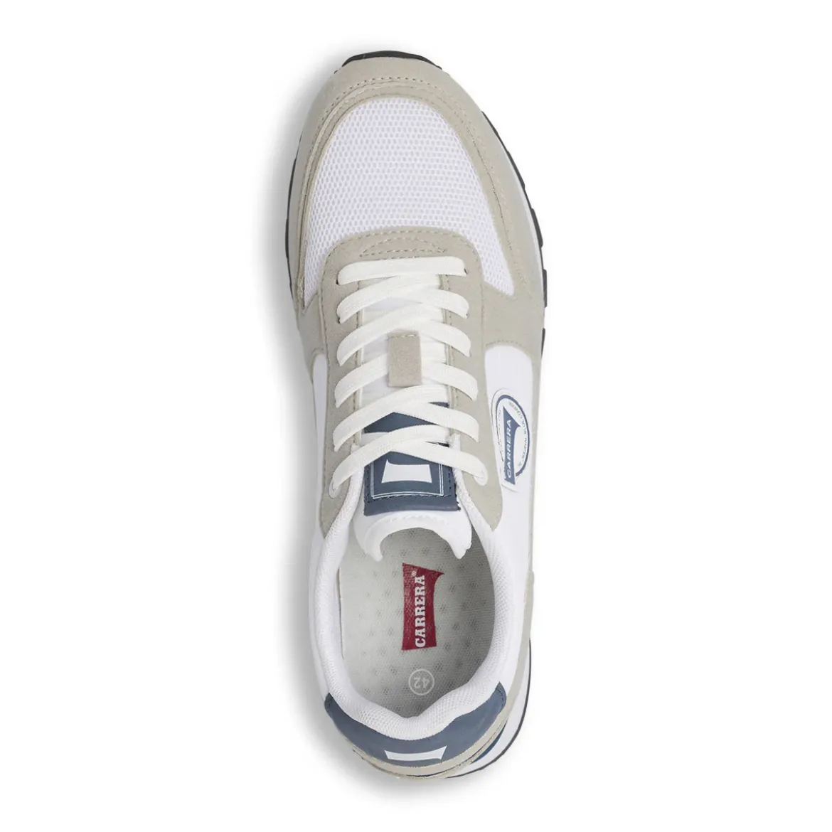 Sneakers da uomo bianche con dettagli blu Carrera