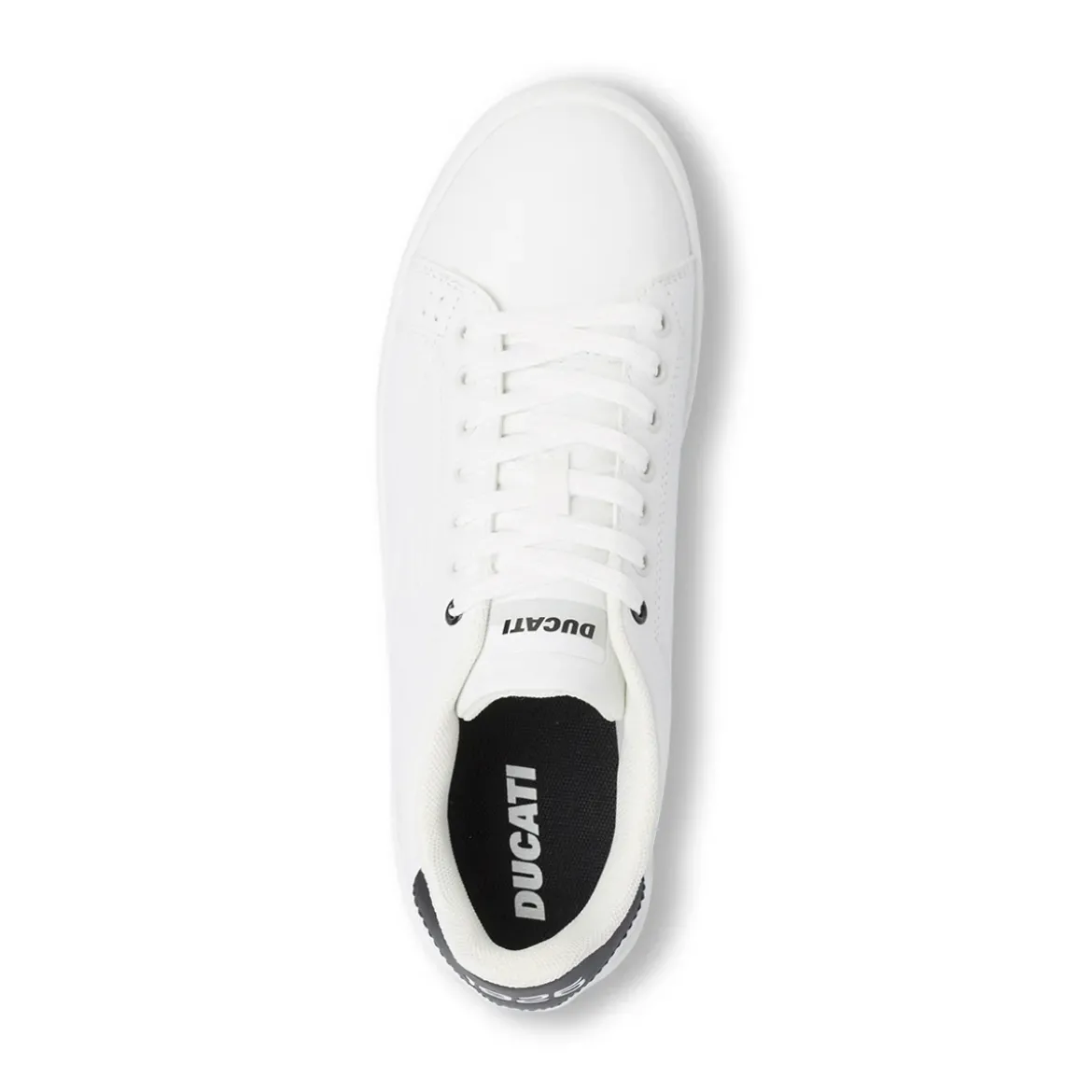 Sneakers da uomo bianche con logo in rilievo Ducati