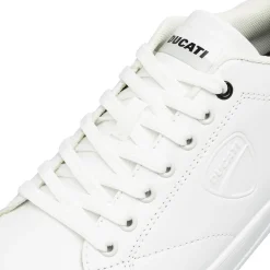 Sneakers da uomo bianche con logo in rilievo Ducati