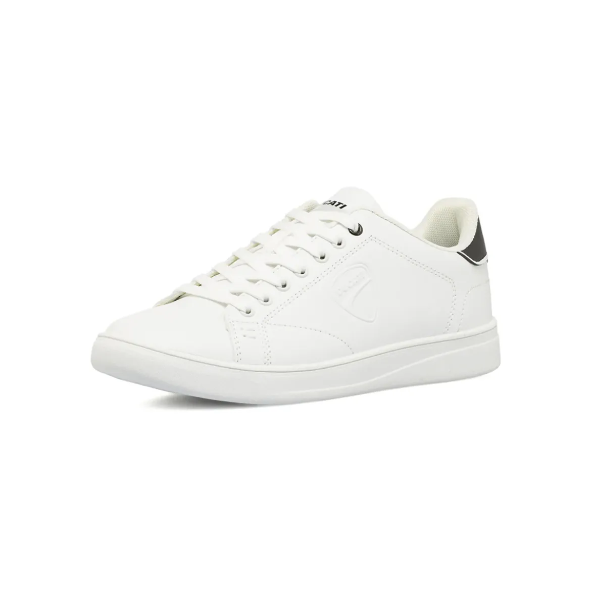 Sneakers da uomo bianche con logo in rilievo Ducati