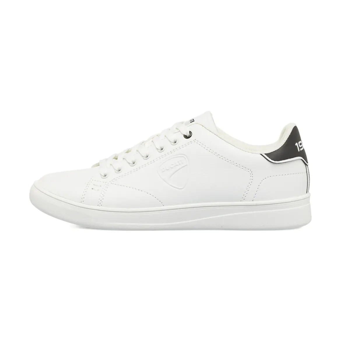 Sneakers da uomo bianche con logo in rilievo Ducati