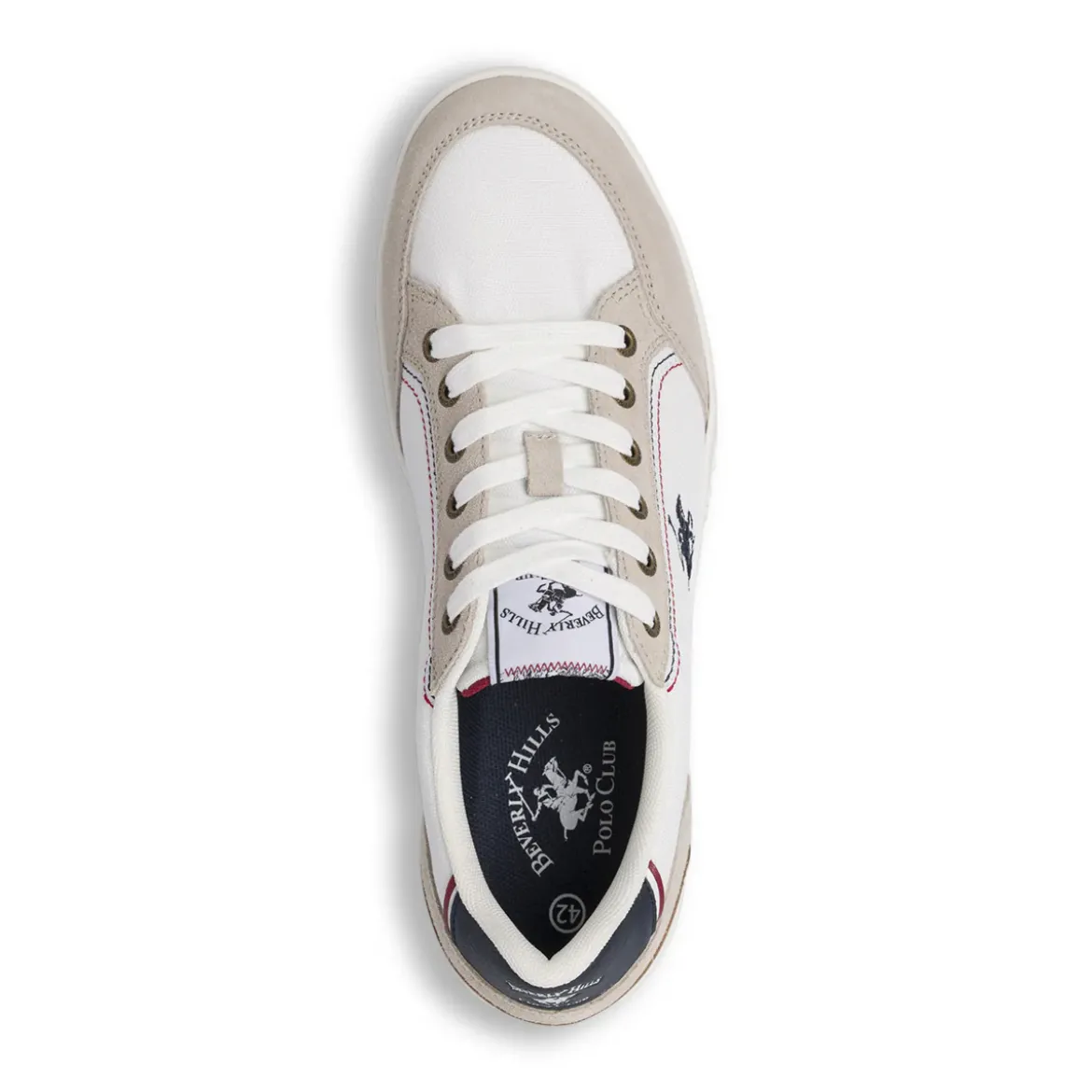 Sneakers da uomo bianche in tessuto Beverly Hills Polo Club