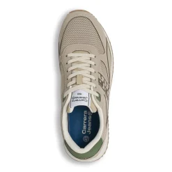Sneakers da uomo Carrera beige con dettagli effetto suede e logo