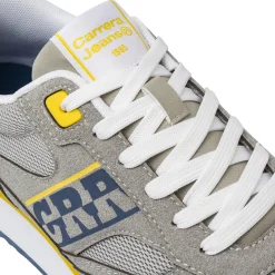 Sneakers da uomo grigie con dettagli gialli e blu Carrera