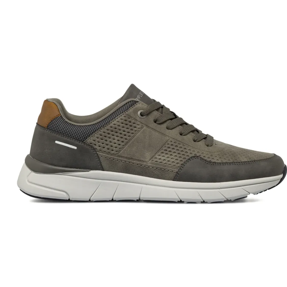 Sneakers da uomo grigie in tessuto con dettagli marroni Riflessi Urbani