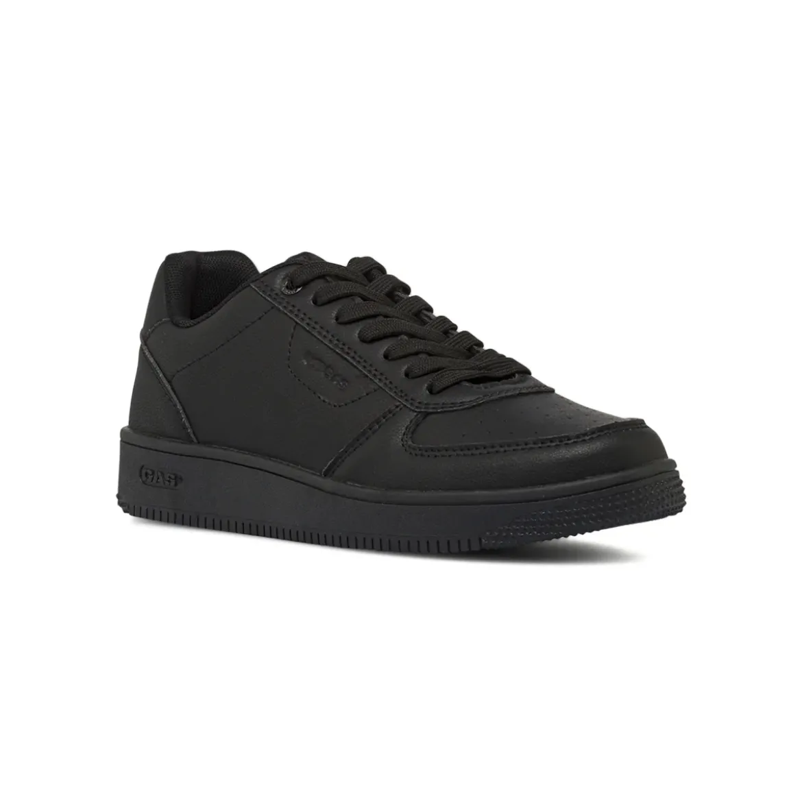 Sneakers da uomo nere con punta traforata e logo Gas