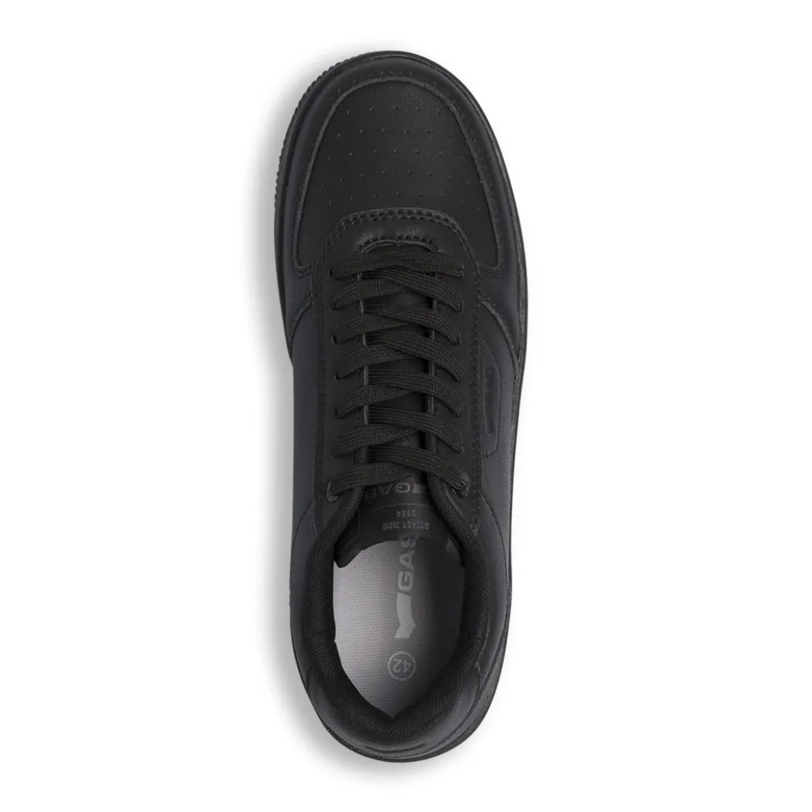 Sneakers da uomo nere con punta traforata e logo Gas