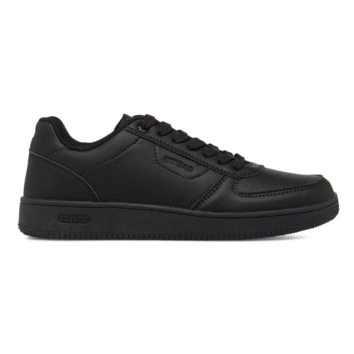 Sneakers da uomo nere con punta traforata e logo Gas