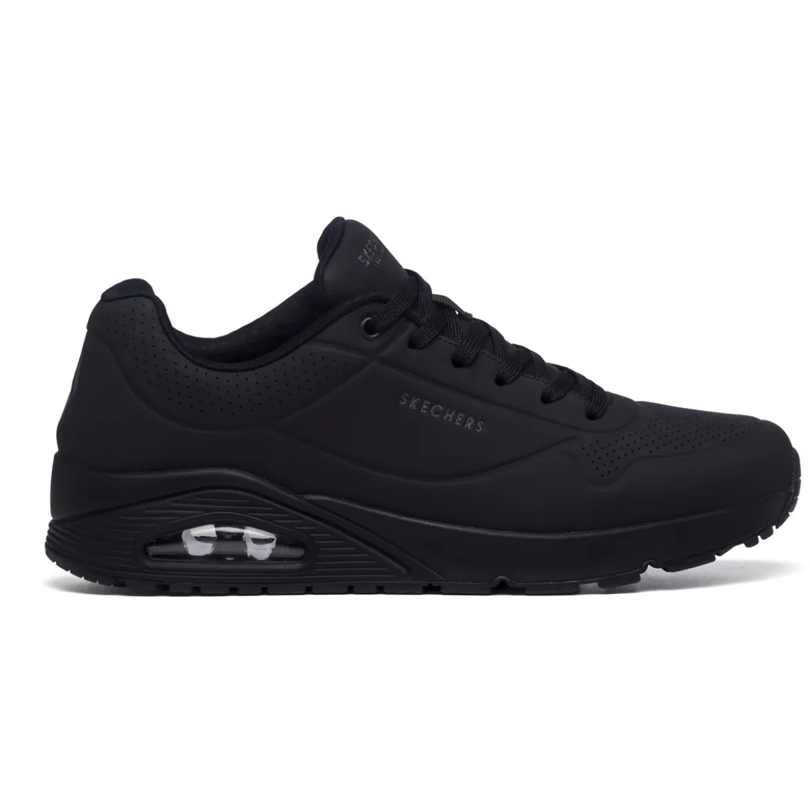 Sneakers da uomo nere con suola ad aria Skechers Uno