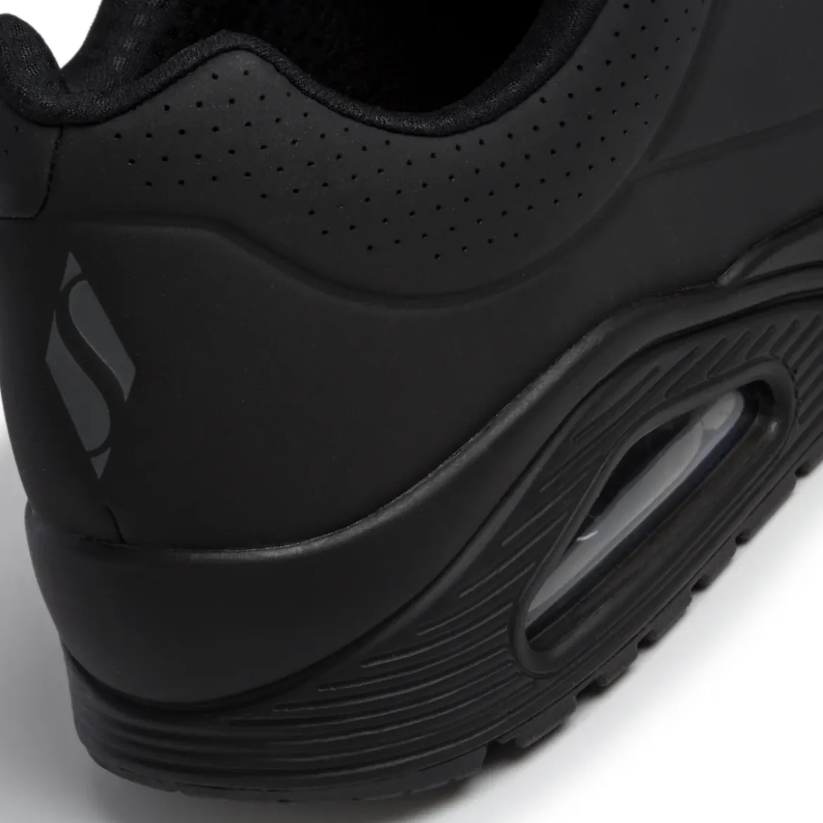 Sneakers da uomo nere con suola ad aria Skechers Uno