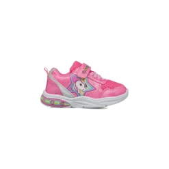 Sneakers fucsia da Bambina con luci e stampa Unicorno