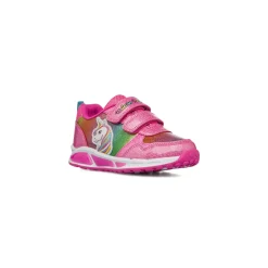 Sneakers fucsia da Bambina con stampa e luci nella suola Unicorno
