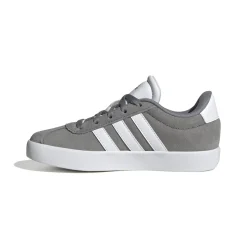 Sneakers grigie da ragazzo con strisce bianche adidas VL Court 3.0 K