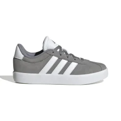 Sneakers grigie da ragazzo con strisce bianche adidas VL Court 3.0 K
