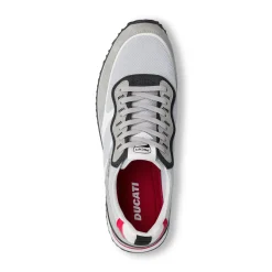 Sneakers grigie da Uomo con dettagli rossi e neri Ducati