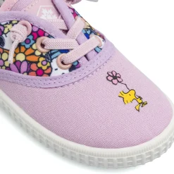 Sneakers lilla Bambina in tela con stampa Peanuts e fiori Lumberjack