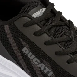 Sneakers nere e grigie da Uomo in tessuto con logo Ducati