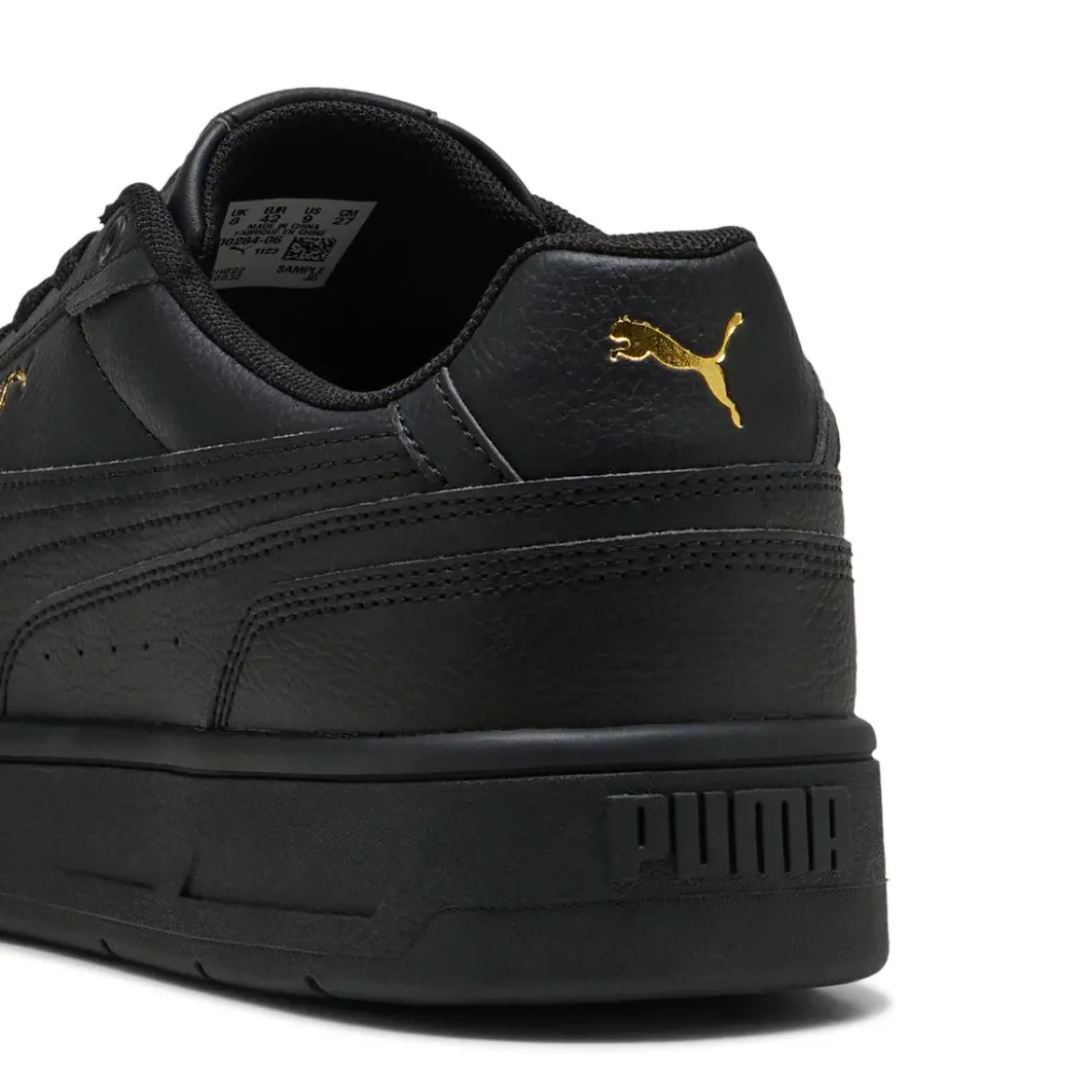 Sneakers Nere Uomo con loghi oro e suola in gomma Puma Court Classico