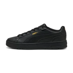 Sneakers Nere Uomo con loghi oro e suola in gomma Puma Court Classico