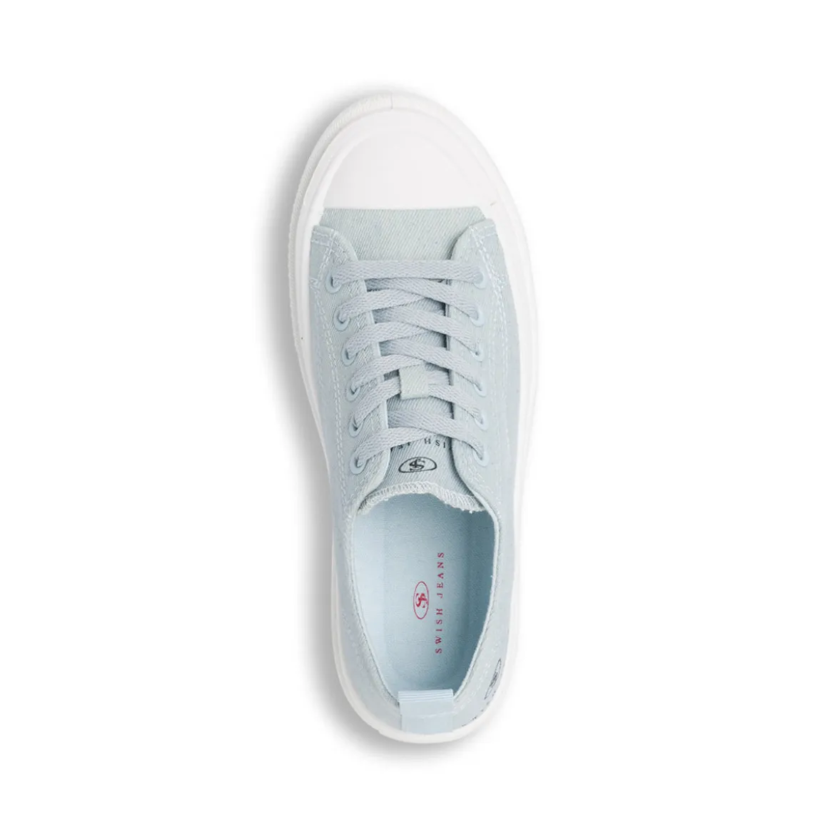 Sneakers platform da donna azzurre in tela Swish Jeans