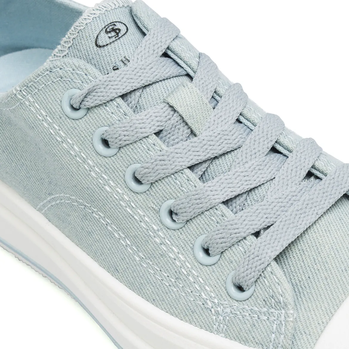 Sneakers platform da donna azzurre in tela Swish Jeans