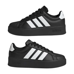 Sneakers platform nere da Donna con logo bianco adidas Streettalk
