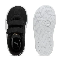 Sneakers primi passi bambina e bambino nere effetto scamosciato con strappo Puma Club II V