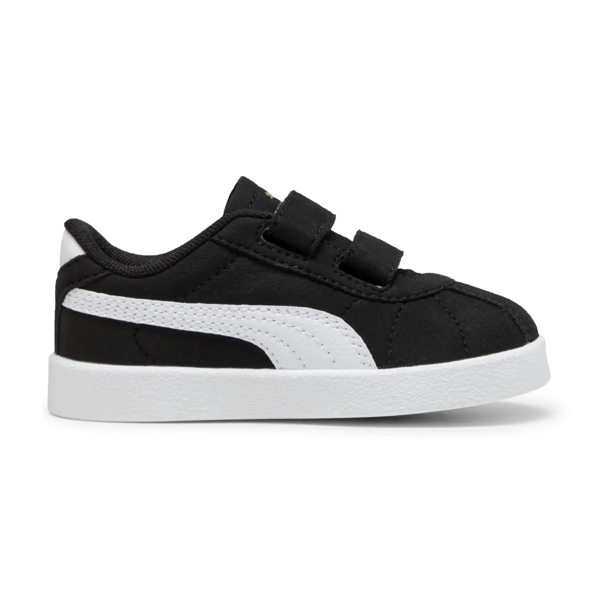 Sneakers primi passi bambina e bambino nere effetto scamosciato con strappo Puma Club II V