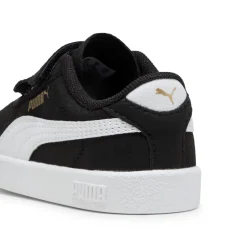 Sneakers primi passi bambina e bambino nere effetto scamosciato con strappo Puma Club II V