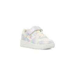 Sneakers primi passi bambina bianche con dettagli multicolor Champion