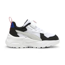 Sneakers primi passi bambino e bambina bianche con dettagli argento e neri Puma Trinity Lite
