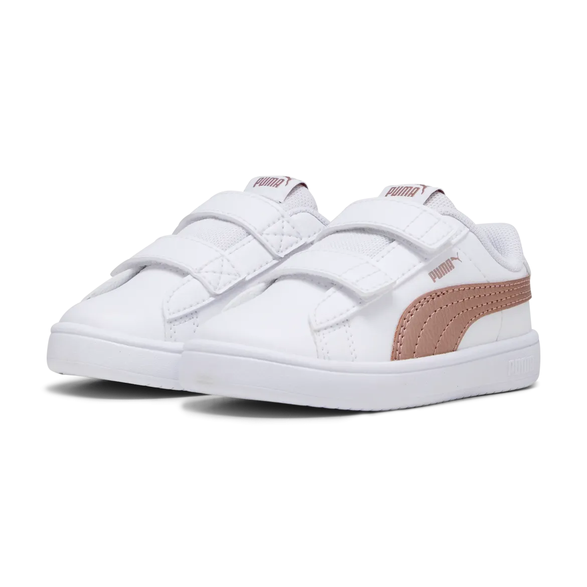 Sneakers primi passi bianche da bambina con logo oro rosa Puma Rickie Classic V Inf