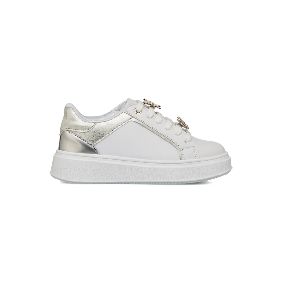 Sneakers Ragazza bianche e argento Dieci Baci