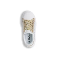 Sneakers Ragazza bianche e oro con strass Dieci Baci