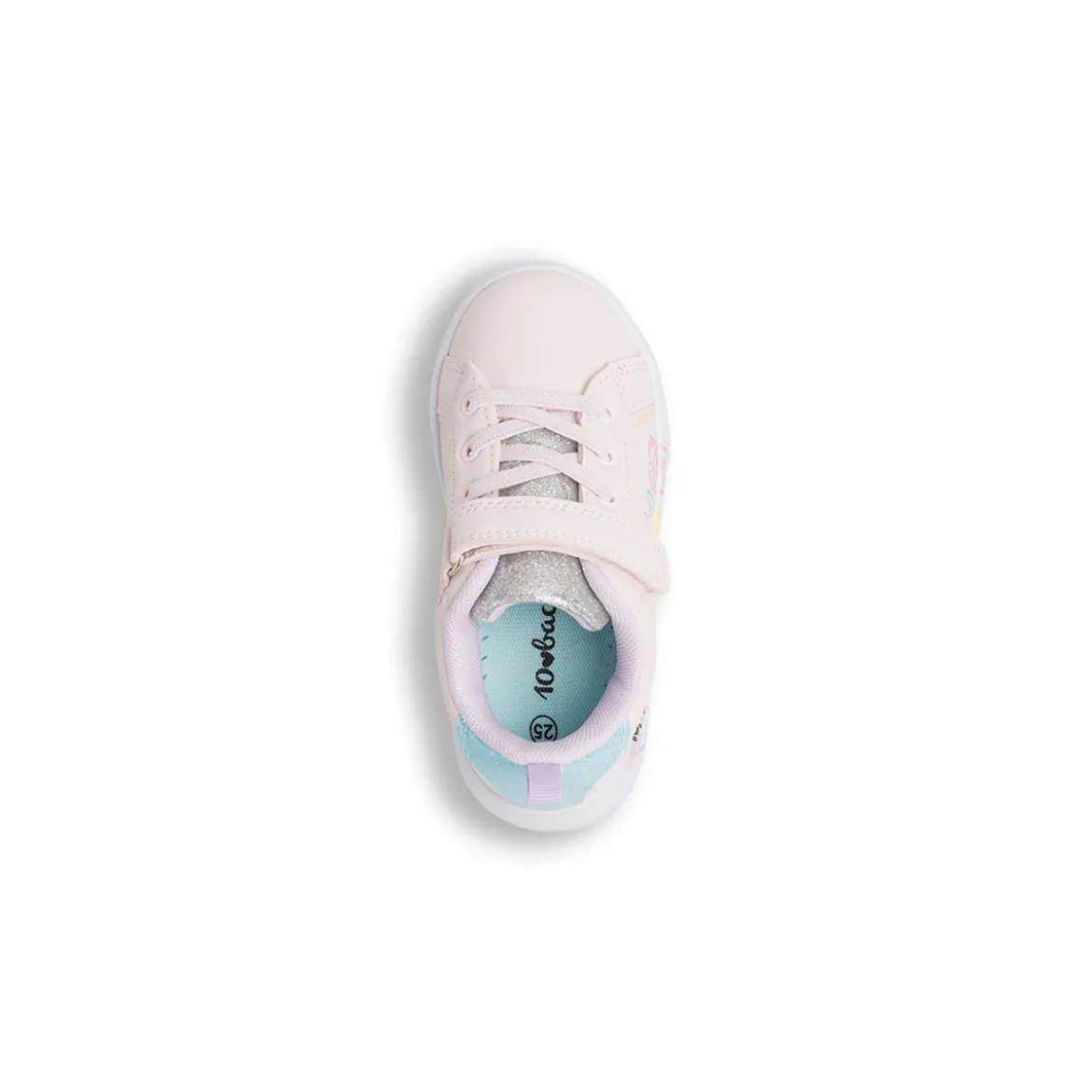 Sneakers rosa da bambina con dettaglio glitter e strappo Dieci Baci