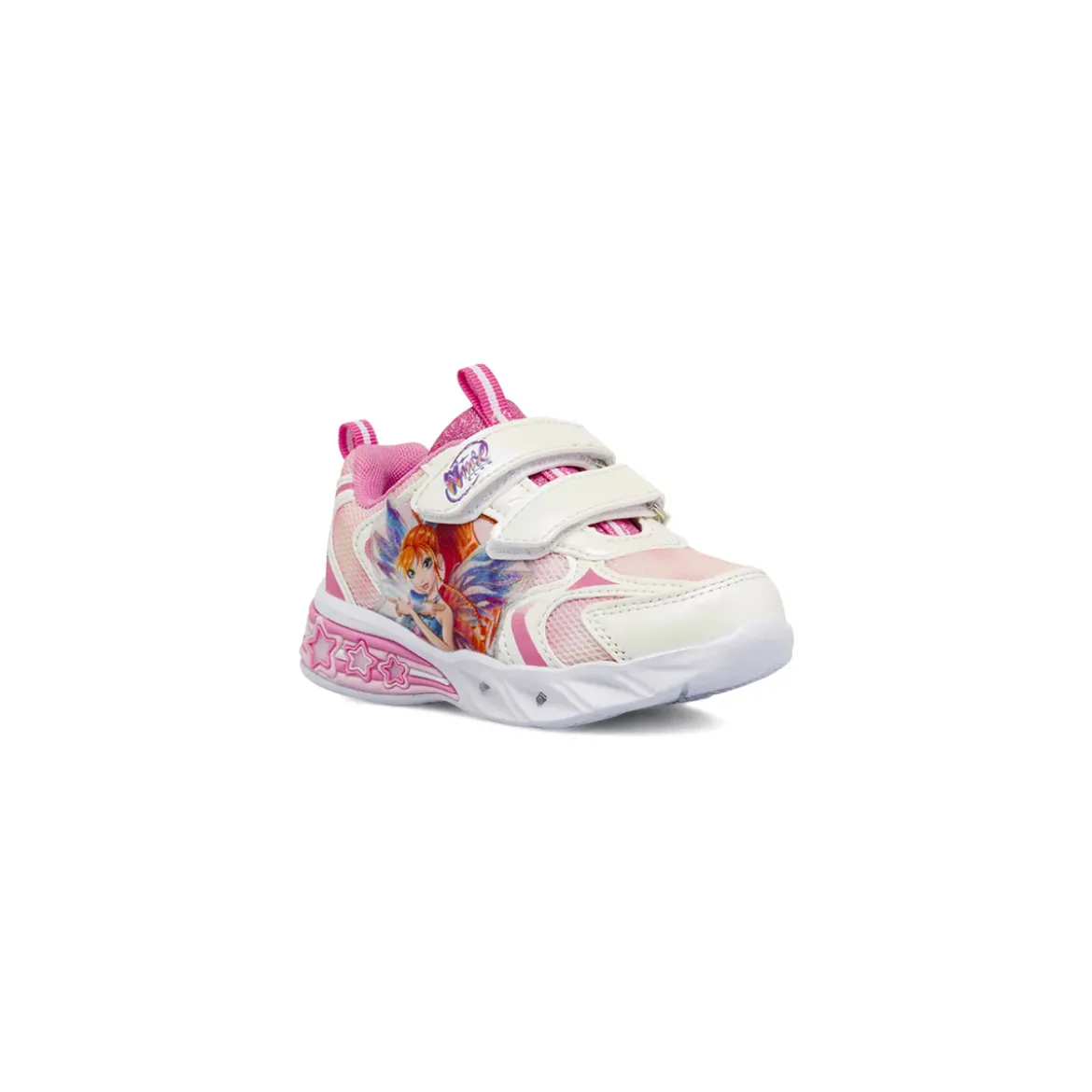Sneakers rosa da Bambina con luci nella suola e doppio strappo Winx
