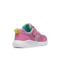 Sneakers rosa da Bambina con suola traspirante e chiusura strappo Geox