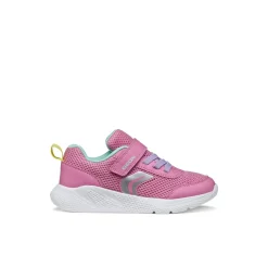 Sneakers rosa da Bambina con suola traspirante e chiusura strappo Geox