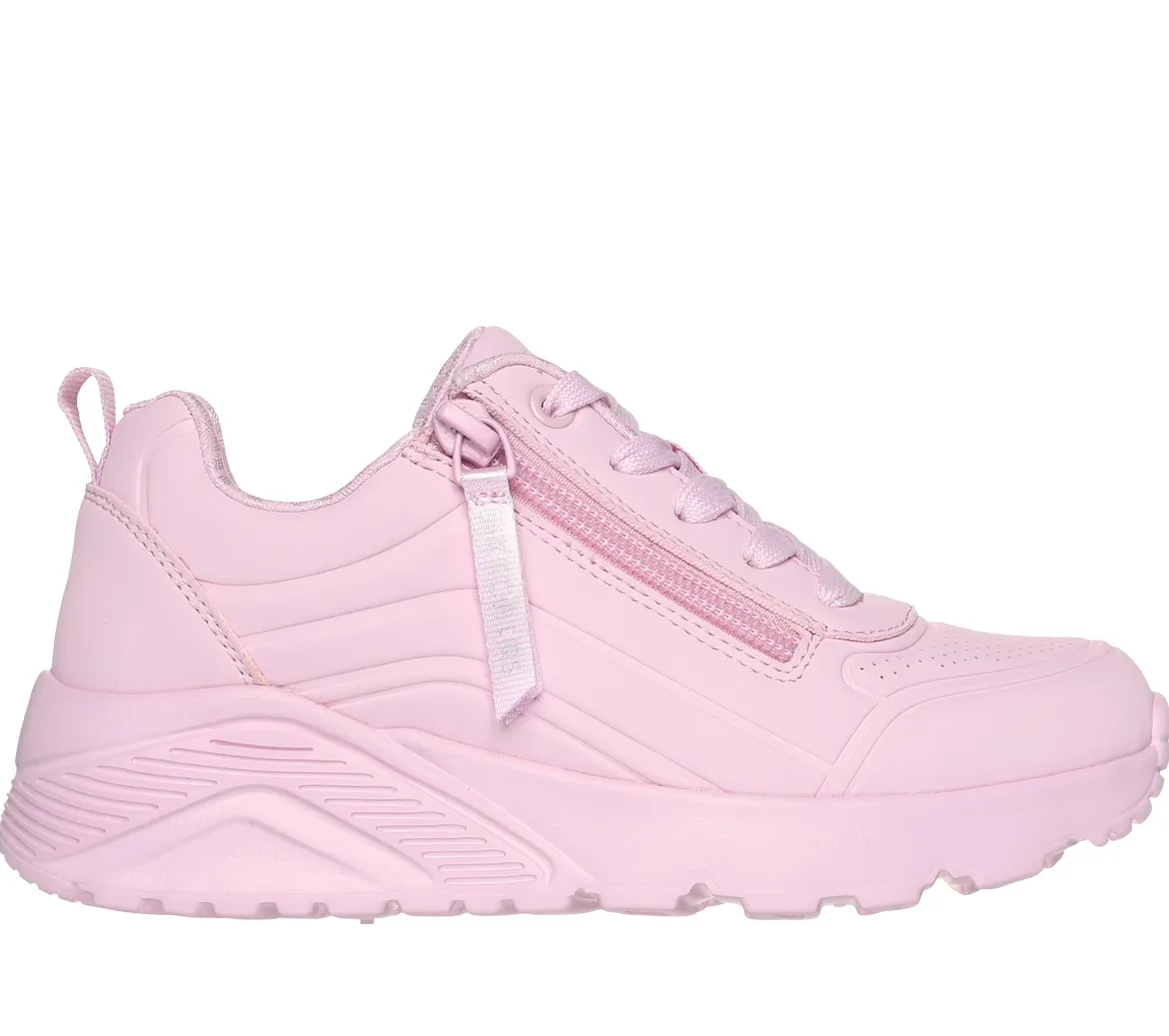 Sneakers rosa da bambina con soletta Memory Foam Skechers Uno Lite - Easy Zip