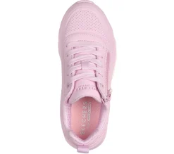 Sneakers rosa da bambina con soletta Memory Foam Skechers Uno Lite - Easy Zip