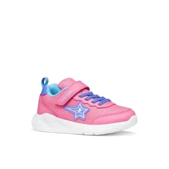 Sneakers rosa fucsia da Ragazza con suola traspirante e stella Geox