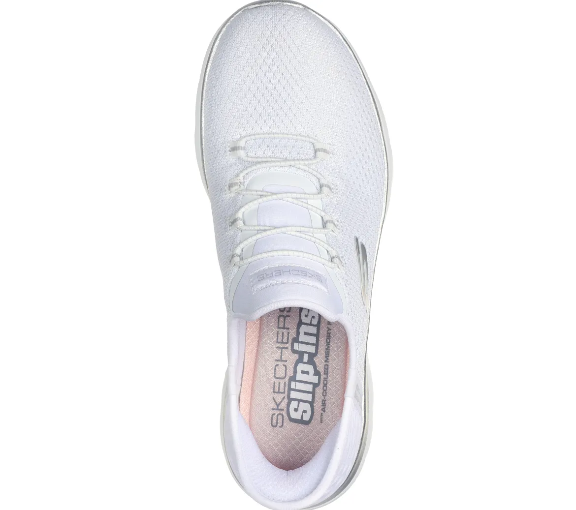 Sneakers slip-on bianche da donna con soletta Memory Foam Skechers Slip-ins: Summits