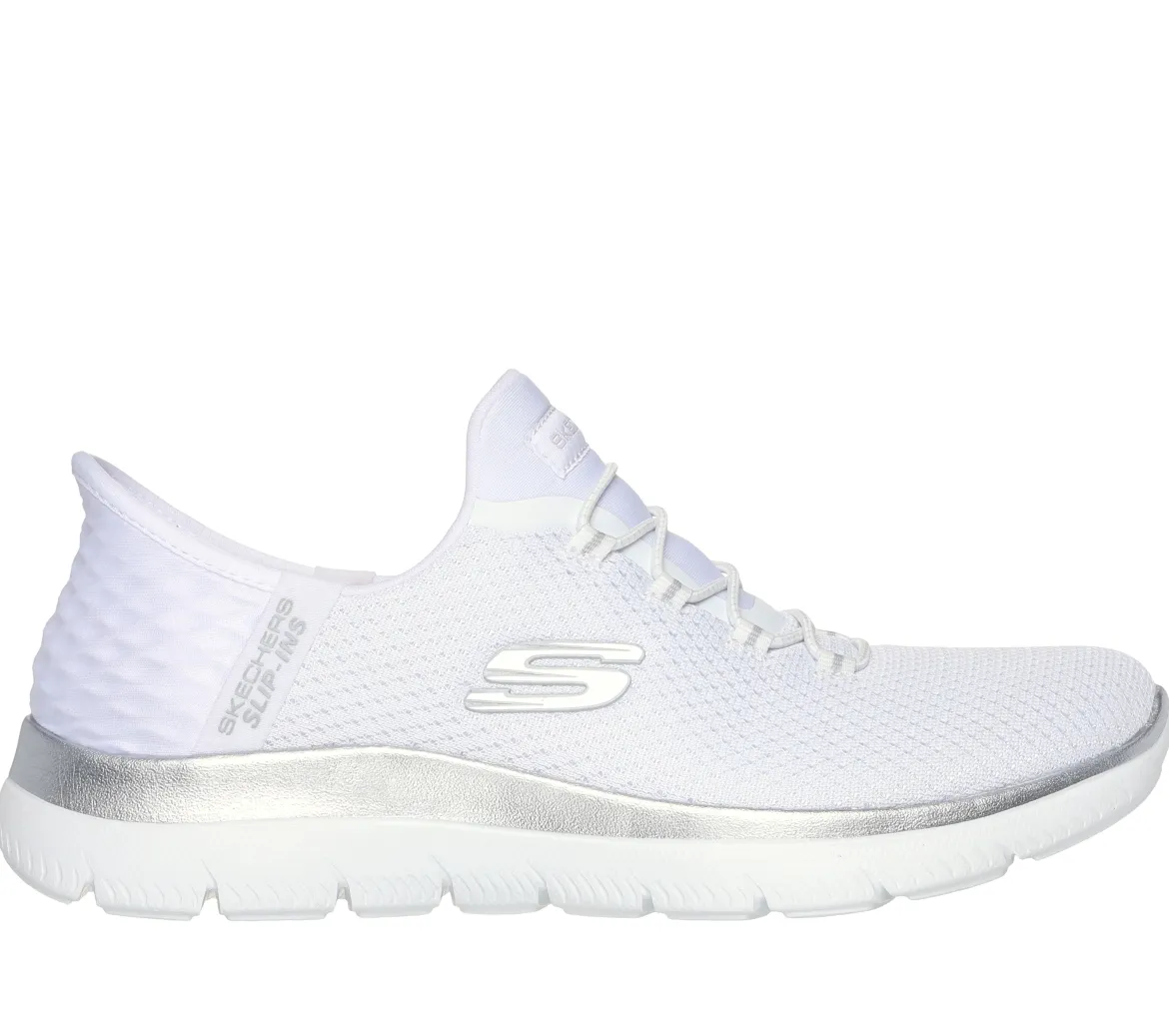 Sneakers slip-on bianche da donna con soletta Memory Foam Skechers Slip-ins: Summits