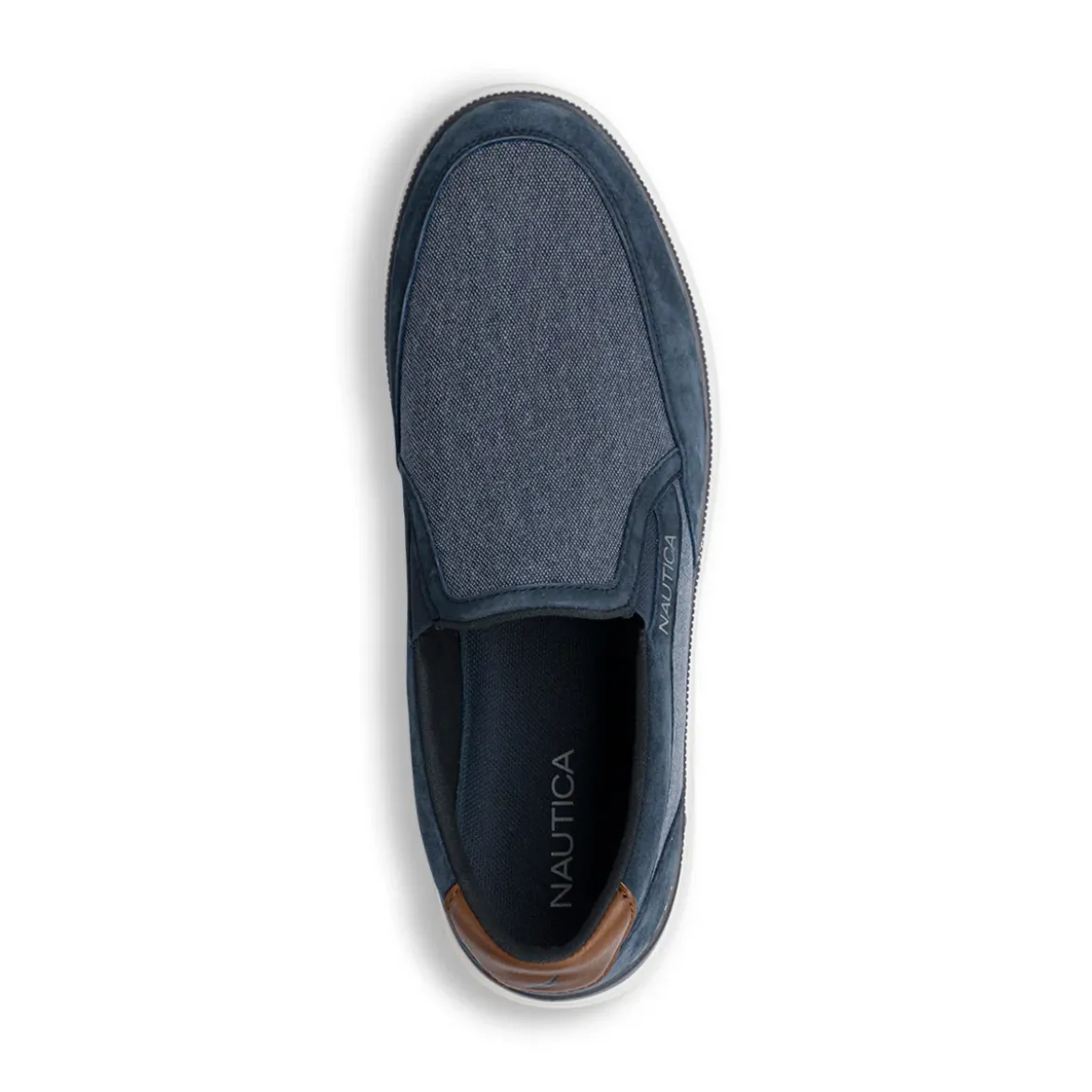 Sneakers slip-on blu da Uomo in tessuto effetto jeans con logo Nautica