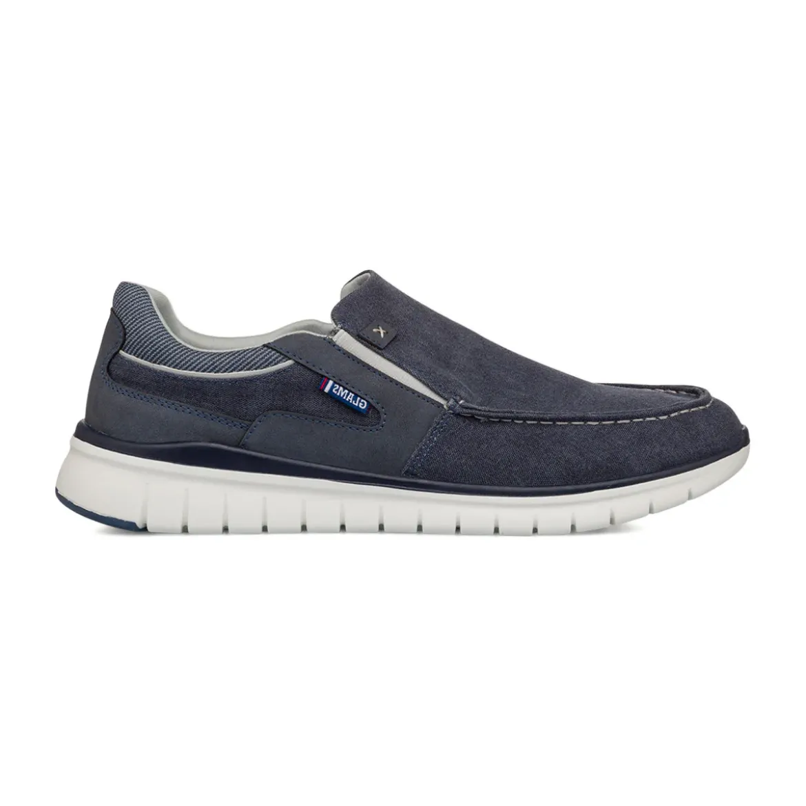 Sneakers Slip-on blu in tessuto da Uomo Glams
